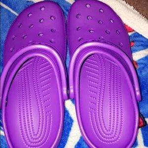 Purple crocs. NEVER WORN. just got the wrong size